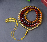 Amber Gradient Rainbow 108 Beads Bracelet Pendant Lanyard