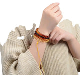 Amber Gradient Rainbow 108 Beads Bracelet Pendant Lanyard