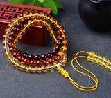 Amber Gradient Rainbow 108 Beads Bracelet Pendant Lanyard