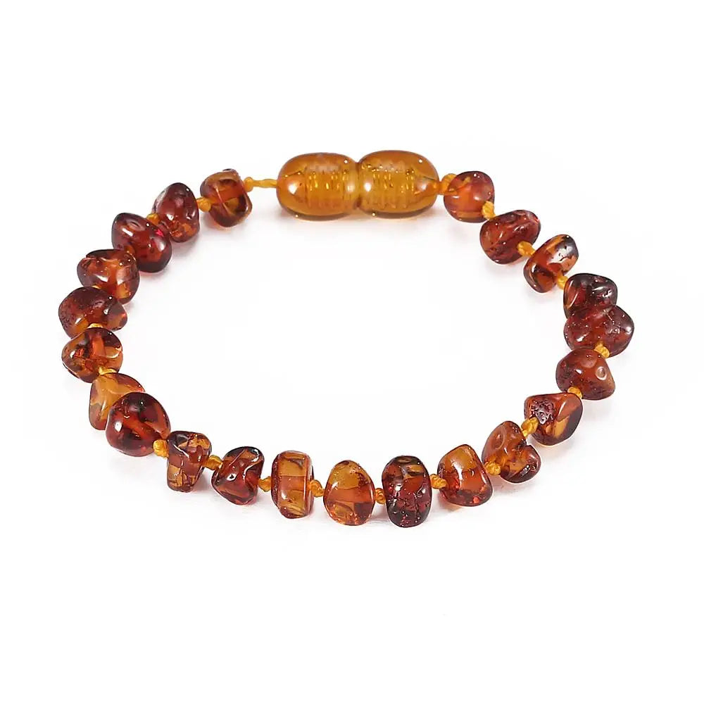 Amber Teething Bracelet/Anklet - 4 Sizes - 4 Colors