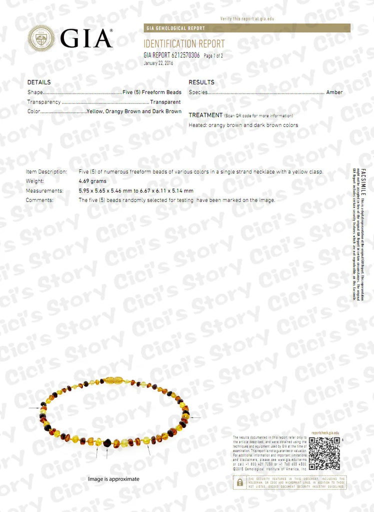 Amber Teething Bracelet for Baby - Lab Tested - 2 Sizes