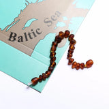 Lab-Tested Amber Teething Bracelet for Adult(Cognac Raw)