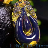 Amber Wax Hand Polished Drop Pendant Dominican Pearl Necklace Pendant