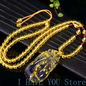 Amber Wax Hand Polished Drop Pendant Dominican Pearl Necklace Pendant
