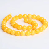Amber Jade Yellow Round Loose Beads 6-14mm for DIY Necklace NATURE