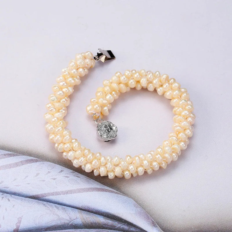 Freshwater Pearls Flower Bracelets for Women Beads Jewelry
