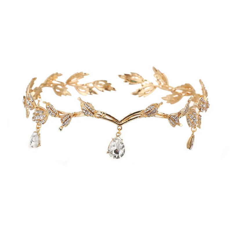 Ameliebridal Rhinestone Pendant Frontlet Crown Headband Girls' Tiara