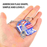 USA Flag Keychains July 4th Party Favors Patriotic Key Chains