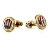 American Flag Stone Jagged Edge Cufflinks