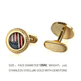 American Flag Stone Jagged Edge Cufflinks