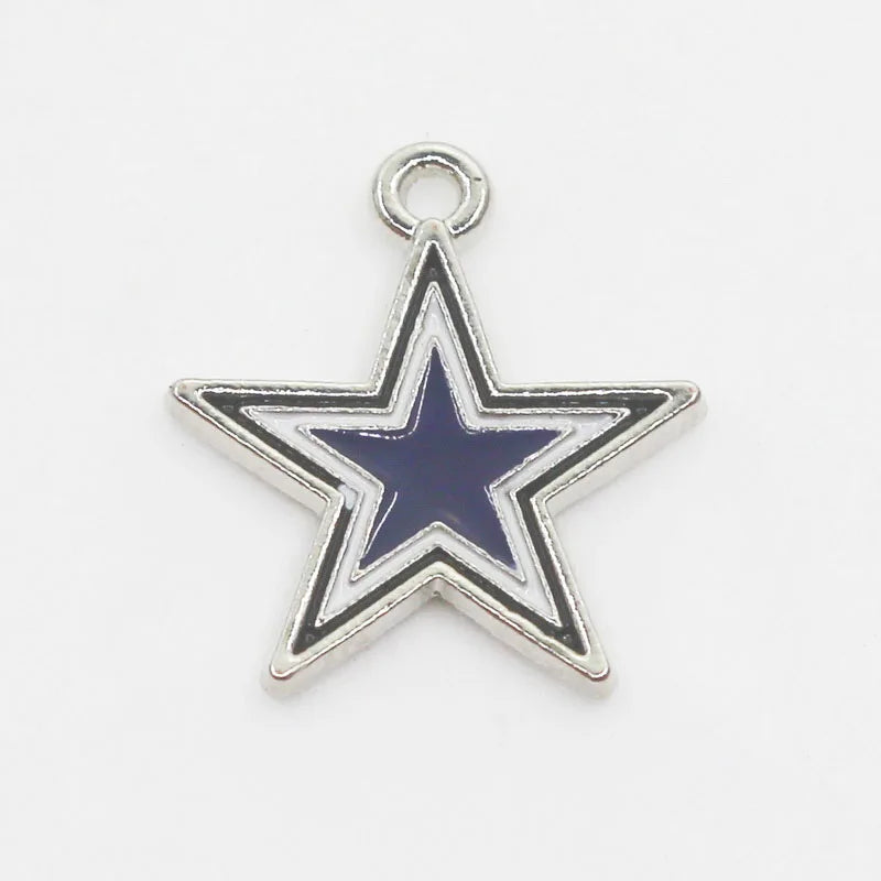 10pcs/Lot Cowboy Star Enamel Dangle Charms DIY Necklace Pendant Bracelets