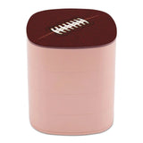 Football Jewelry Storage Box Portable Leather Necklace Earrings Rings Jewellery