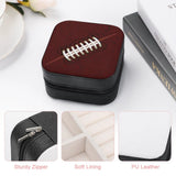 Football Jewelry Storage Box Portable Leather Necklace Earrings Rings Jewellery