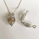 American Football Locket Can Open & Hold 10mm Beads Rugby Cage Pendant Fitting