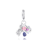 American Icons Dangle Charm Sterling Silver Jewelry Fits Bracelets Bead