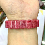 Rhodonite Stone Beads Bracelet Natural Gemstone Bangle Jewelry For Women