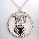 Amstaff Pit Bull Crystal Necklace Jewelry Dog Key Chain