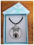 Amstaff Pit Bull Crystal Necklace Jewelry Dog Key Chain