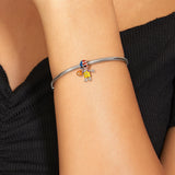 925 Sterling Silver HipHop Skull Bead Skeleton Charms Bracelet