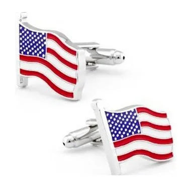 American Flag Cufflink 4 Pairs Set