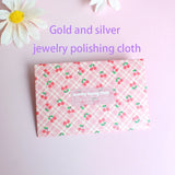 Small Floral Silver Cloth 7*10cm Deerskin Velvet Jewelry Polishing Tool