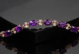 Amethyst 18K Rose Bracelet Purple Crystal Gemstone Jewelry