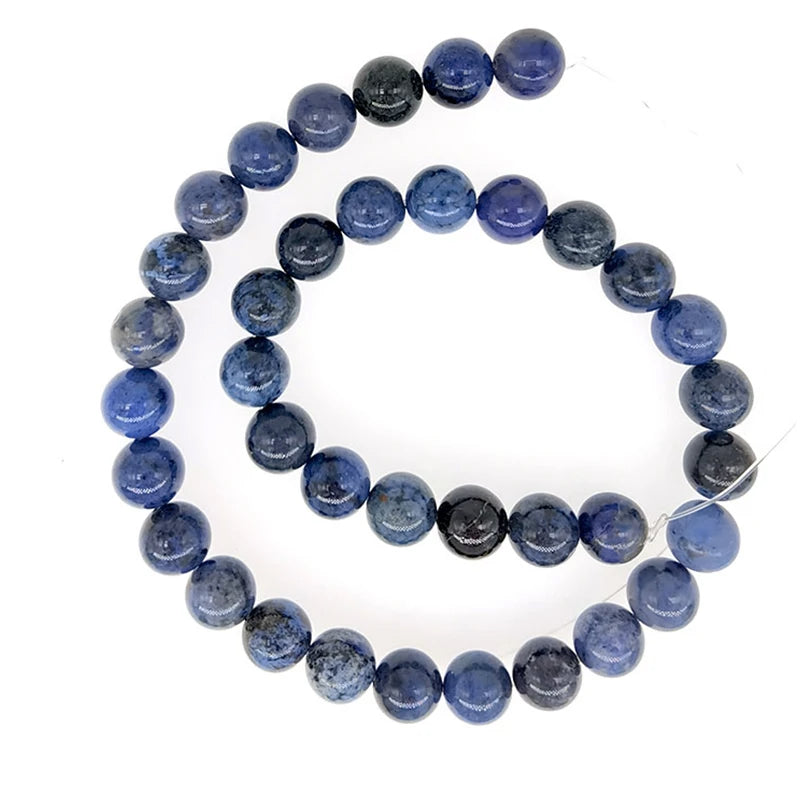 Natural Dumortierite Smooth Loose Round Sodalite Stone Beads
