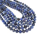 Natural Dumortierite Smooth Loose Round Sodalite Stone Beads