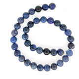 Natural Dumortierite Smooth Loose Round Sodalite Stone Beads