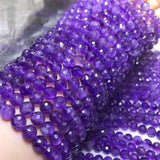 Amethyst 8mm 10mm Gemstone Beads Round Faceted for Jewelry Making Necklace