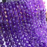 Amethyst 8mm 10mm Gemstone Beads Round Faceted for Jewelry Making Necklace