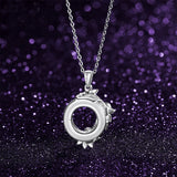 Amethyst Austrian Crystal Rose Flower Pendant Necklace for Women
