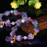 Amethyst Beaded Bracelet Crystal Vintage Bangle Stone Accessories