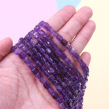 Amethyst Beads Strand Faceted Square Cube Shape 6mm Natural Stone