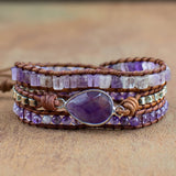 Amethyst Bracelet-Natural Purple Gemstones Bracelet