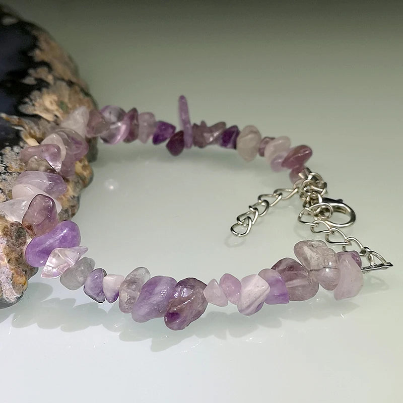 Amethyst Agate Tourmaline Bracelet Natural Stone Couples Bracelet