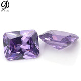 Amethyst CZ Gemstone Beads Rectangle Shape Princess Cut Faceting Diamonds