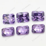 Amethyst CZ Gemstone Beads Rectangle Shape Princess Cut Faceting Diamonds