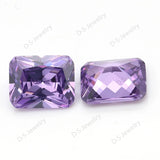 Amethyst CZ Gemstone Beads Rectangle Shape Princess Cut Faceting Diamonds