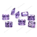 Amethyst CZ Gemstone Beads Rectangle Shape Princess Cut Faceting Diamonds