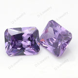 Amethyst CZ Gemstone Beads Rectangle Shape Princess Cut Faceting Diamonds