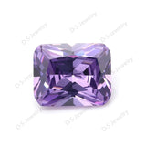 Amethyst CZ Gemstone Beads Rectangle Shape Princess Cut Faceting Diamonds