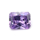 Amethyst CZ Gemstone Beads Rectangle Shape Princess Cut Faceting Diamonds