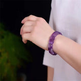 Amethyst Hand Row Women's Bracelet Natural Healing Crystal