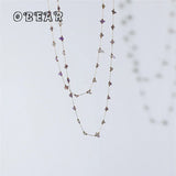 Amethyst Irregular Bead Crystal Necklace 18K Plated Stainless Steel