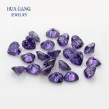Amethyst CZ Heart Shape Stone Loose For DIY Jewelry Making
