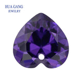 Amethyst CZ Heart Shape Stone Loose For DIY Jewelry Making