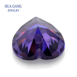Amethyst CZ Heart Shape Stone Loose For DIY Jewelry Making