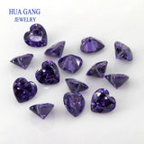 Amethyst CZ Heart Shape Stone Loose For DIY Jewelry Making