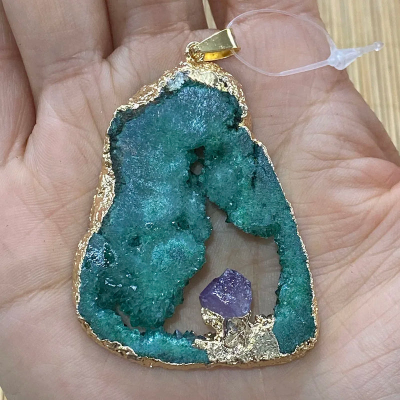 Amethyst Necklace Pendant Irregular Charm DIY Jewelry Making Gift 1pcs